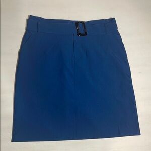 Banana Republic Women’s Mini Skirt Size 10 Blue Belted Buckle Pencil Work Office